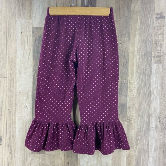 Matilda Jane Paint By Numbers Purple Polka Dot Ruffle Pant Size 4 - Picture 3 of 4